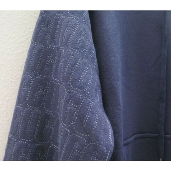 UGG 1125870 Women's Sz M Onyx Black Tatiana Logo Fleece Hoodie Sweatshirt $118 - Picture 3 of 8